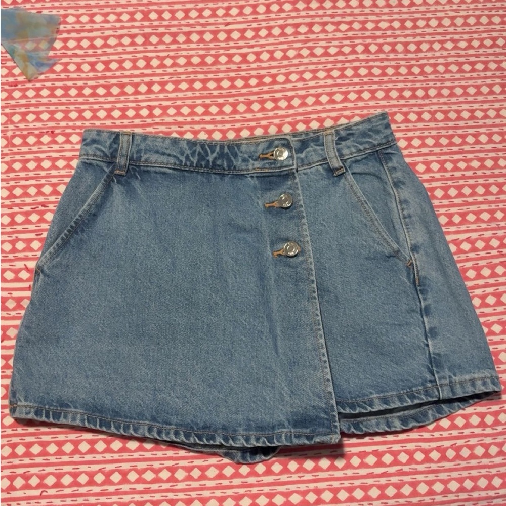 Zara Light Blue Denim Mini Skort